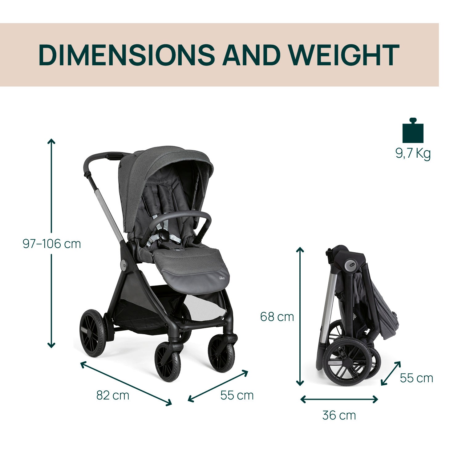 Carucior copii 3 in 1 Chicco Bellagio, Black Satin (gri - Default Title (17) [ps:534be146-0e4a-44b7-8423-0f1a68d61026]