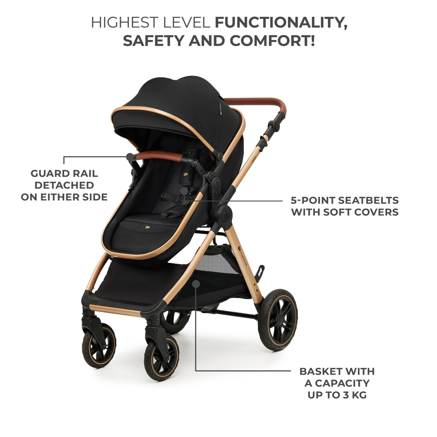 CARUCIOR KINDERKRAFT ESME, 3 IN 1, MOONLIGHT GREY - Imagine 17