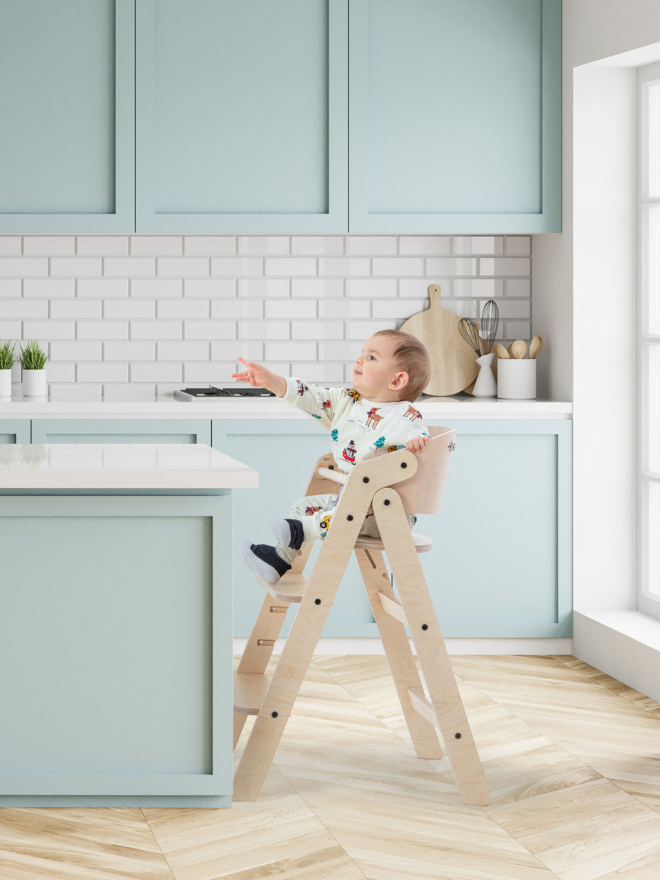 Scaun de masa pliabil din lemn MamaToyz, multifunctional - Imagine 17