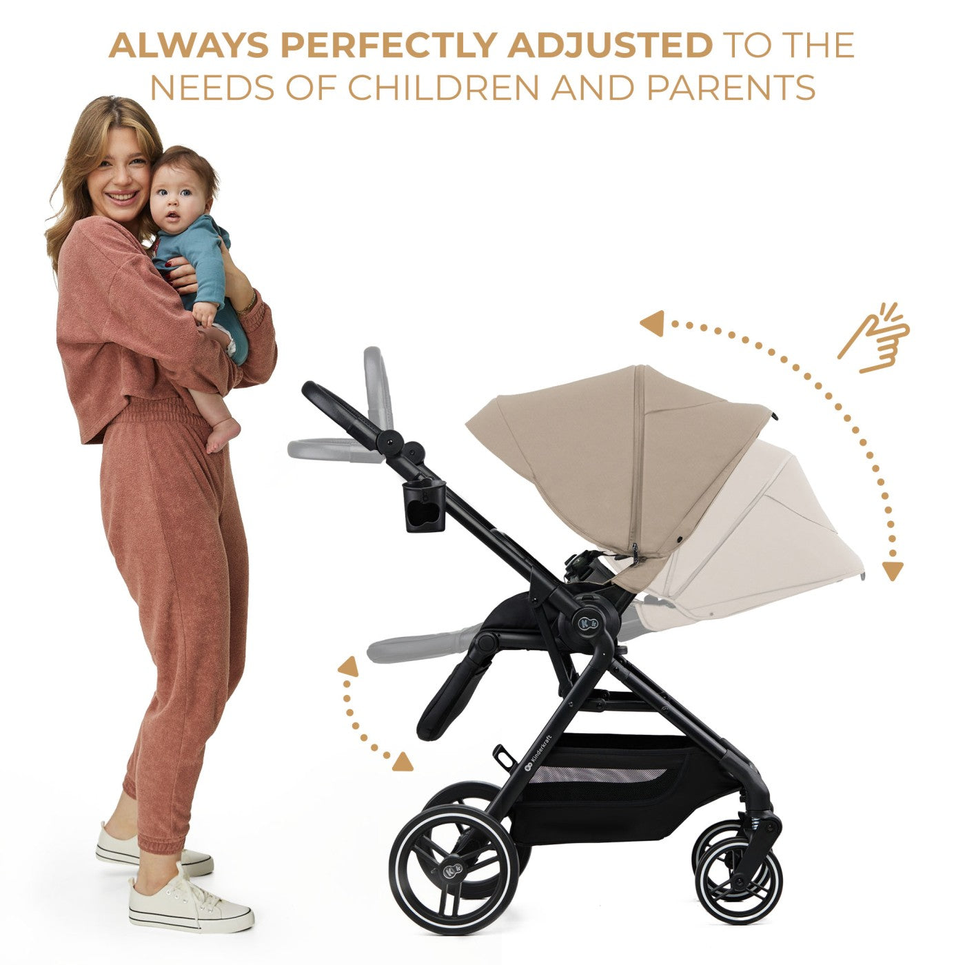 CARUCIOR KINDERKRAFT YOXI 3IN1 (MINK PRO) BEJ NISIP - Imagine 4 [ps:ca3e4699-1523-47f7-a419-43a293374f98]