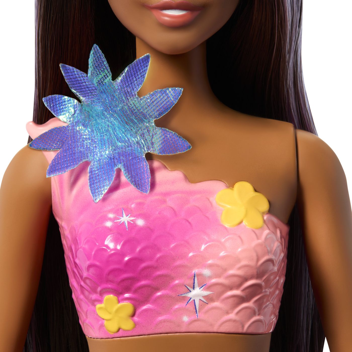 BARBIE PAPUSA SIRENA CU PAR MOV SI COADA ROZ Mattel - Imagine 17
