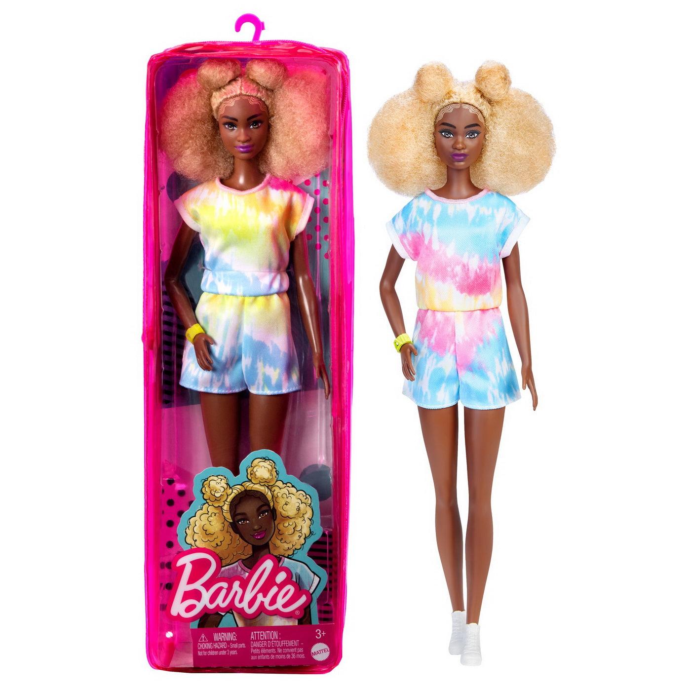 PAPUSA BARBIE FASHIONISTA SATENA CU ROCHIE ROZ CU BULINE - Imagine 17