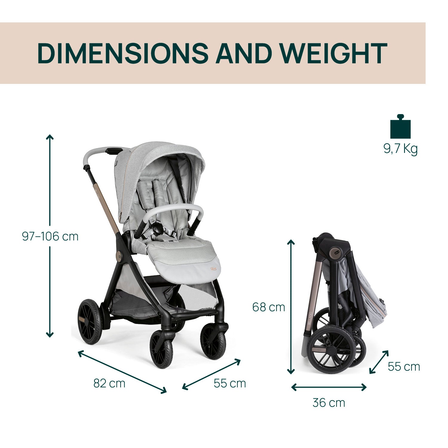 Carucior copii 3 in 1 Chicco Bellagio, Lunar Rock (gri - Default Title (18) [ps:a4ab9044-0efc-4c7e-8f86-cc170f6d3e13]
