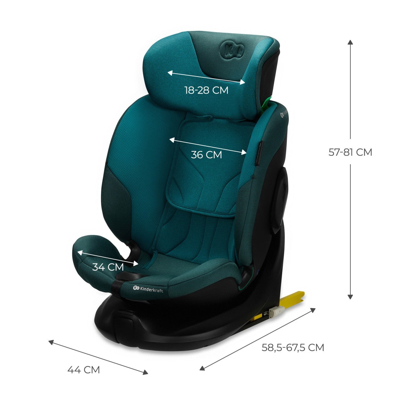 SCAUN AUTO KINDERKRAFT I-FIX, I-SIZE 40-150 CM, GRAPHITE - Imagine 18