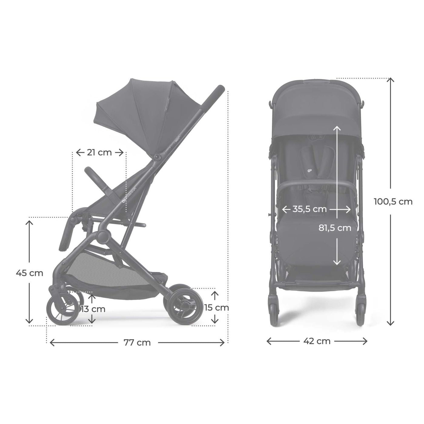 CARUCIOR SPORT KINDERKRAFT INDY3, URBAN GREY - Imagine 18