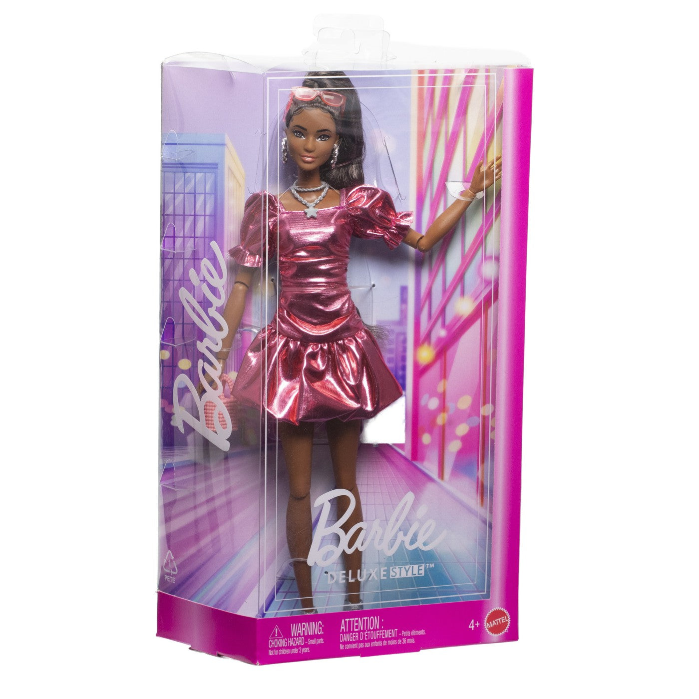 BARBIE DELUXE STYLE PAPUSA BARBIE CU SALOPETA ROZ SI PAR - Imagine 19