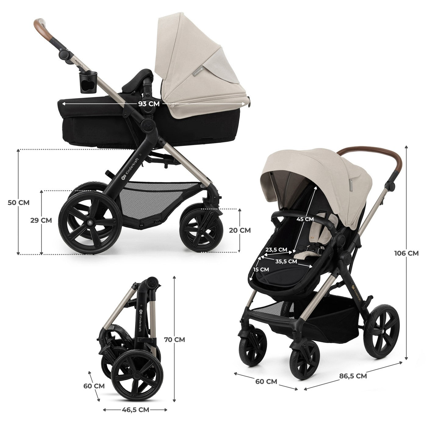 CARUCIOR MULTIFUNCTIONAL KINDERKRAFT MOOV 2 EVA 4IN1 - Imagine 20
