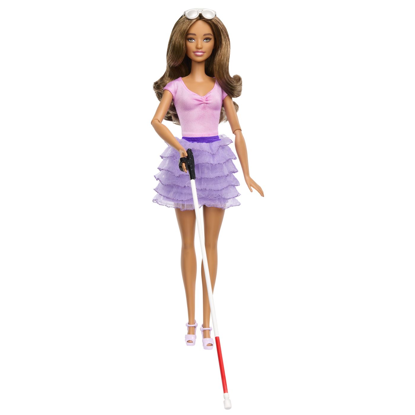 BARBIE FASHIONISTAS PAPUSA BARBIE BRUNETA CU ROCHIE MOV - Imagine 20