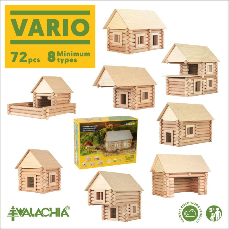 Set constructie arhitectura Vario, 72 piese din lemn, Walachia [ps:bf348469-9da2-4d0c-8c90-00781629be05]