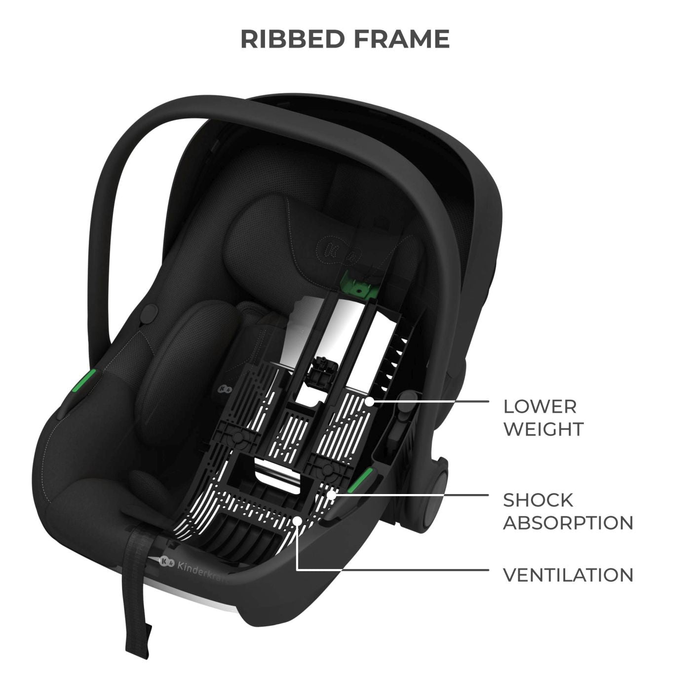 SCOICA AUTO KINDERKRAFT I-LITE 40-87 CM, BLACK - Imagine 20