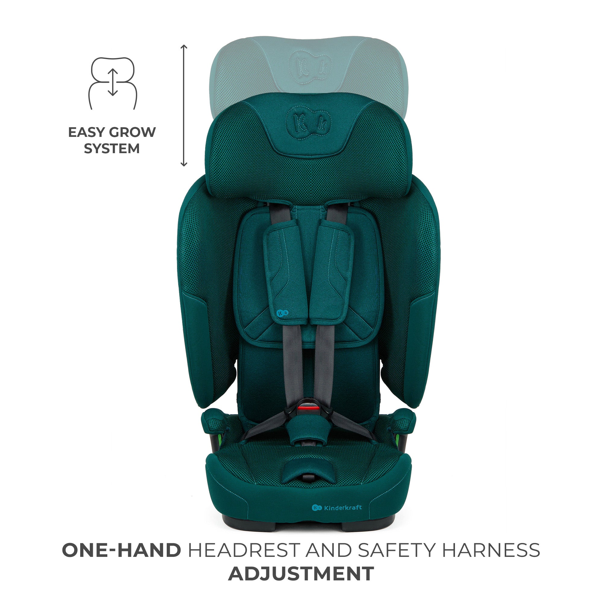 SCAUN AUTO KINDERKRAFT FIX2GO 76-150 CM, GREY - Verde