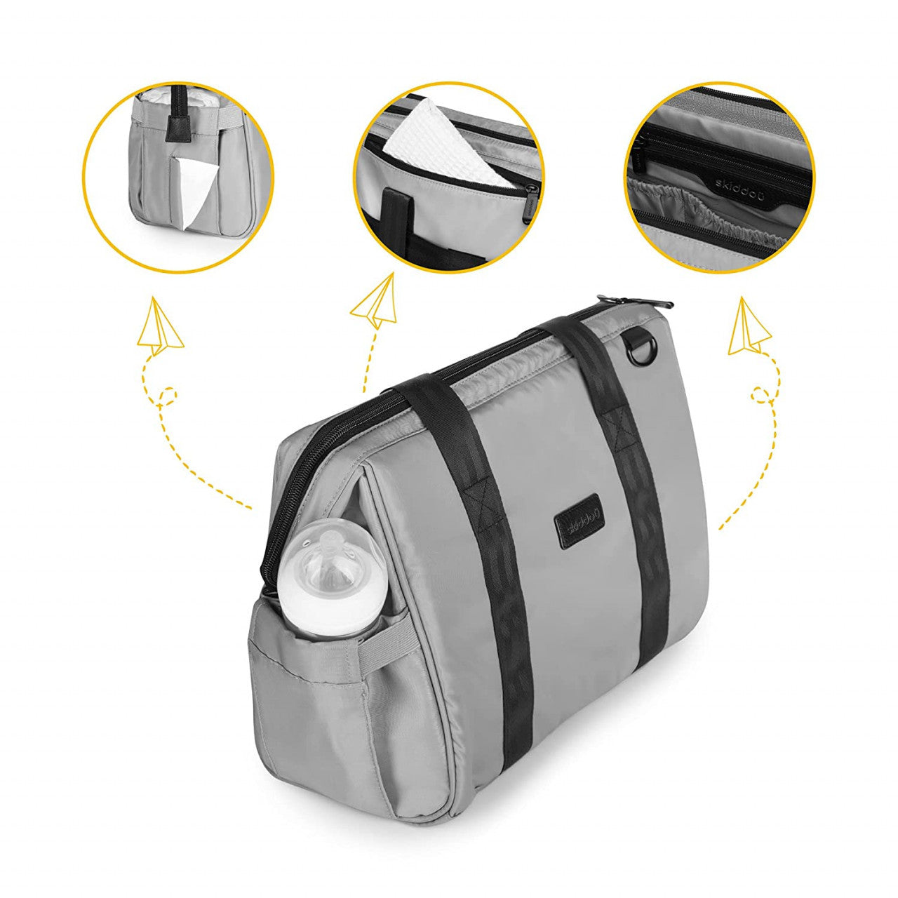 Geanta multifunctionala pentru parinti Skiddou Inger, - Gri