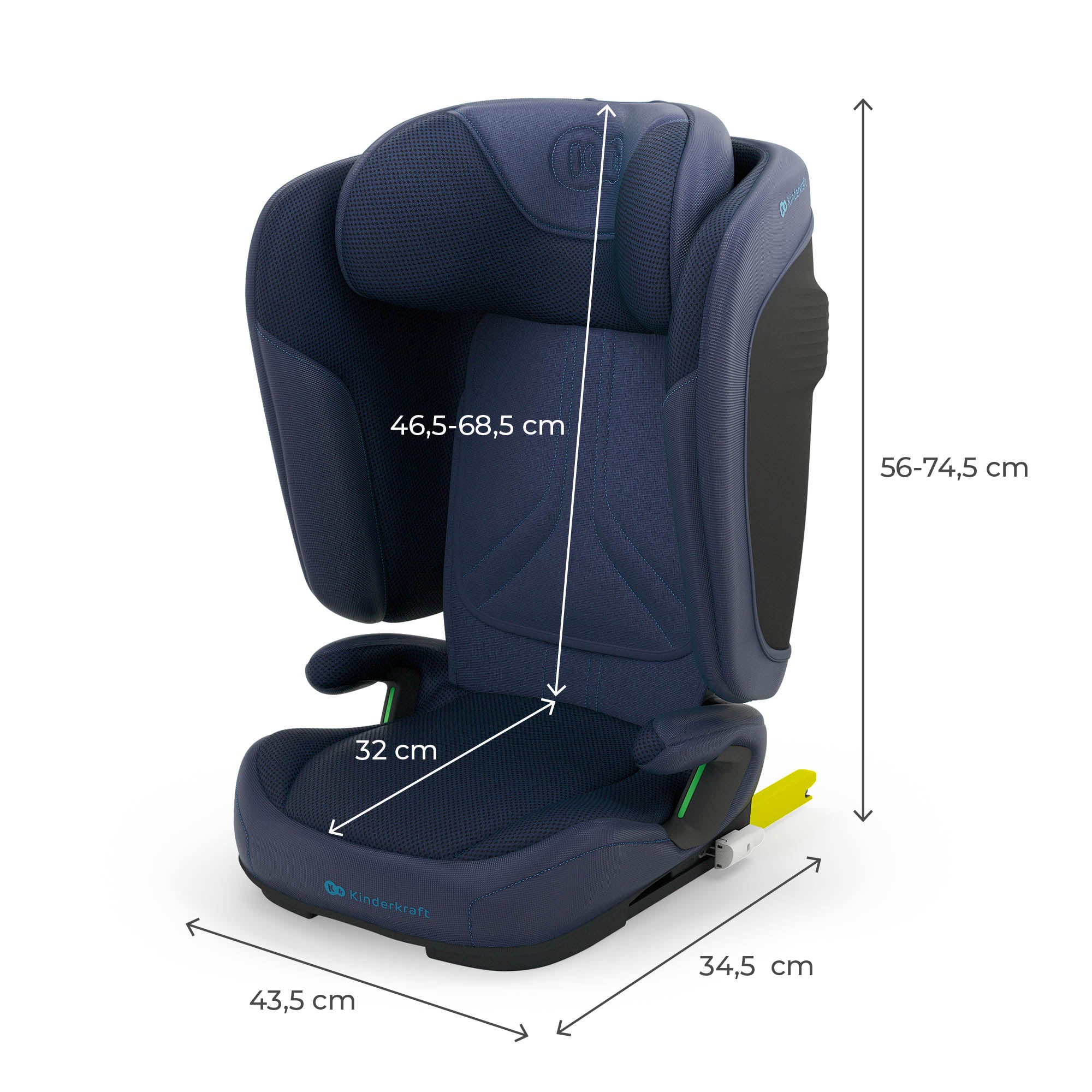 SCAUN AUTO KINDERKRAFT UNITY2 100-150 CM, BLACK - Imagine 24