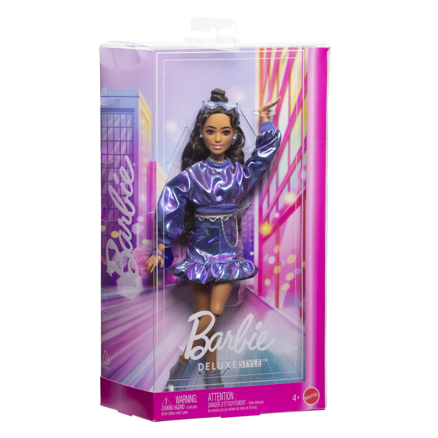 BARBIE DELUXE STYLE PAPUSA BARBIE CU SALOPETA ROZ SI PAR - Imagine 25