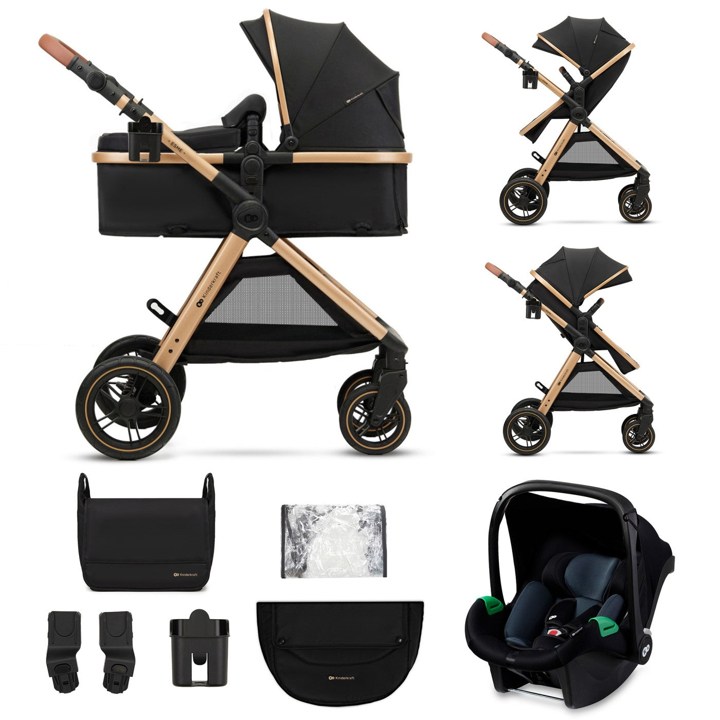 CARUCIOR KINDERKRAFT ESME, 3 IN 1, MOONLIGHT GREY - Imagine 26