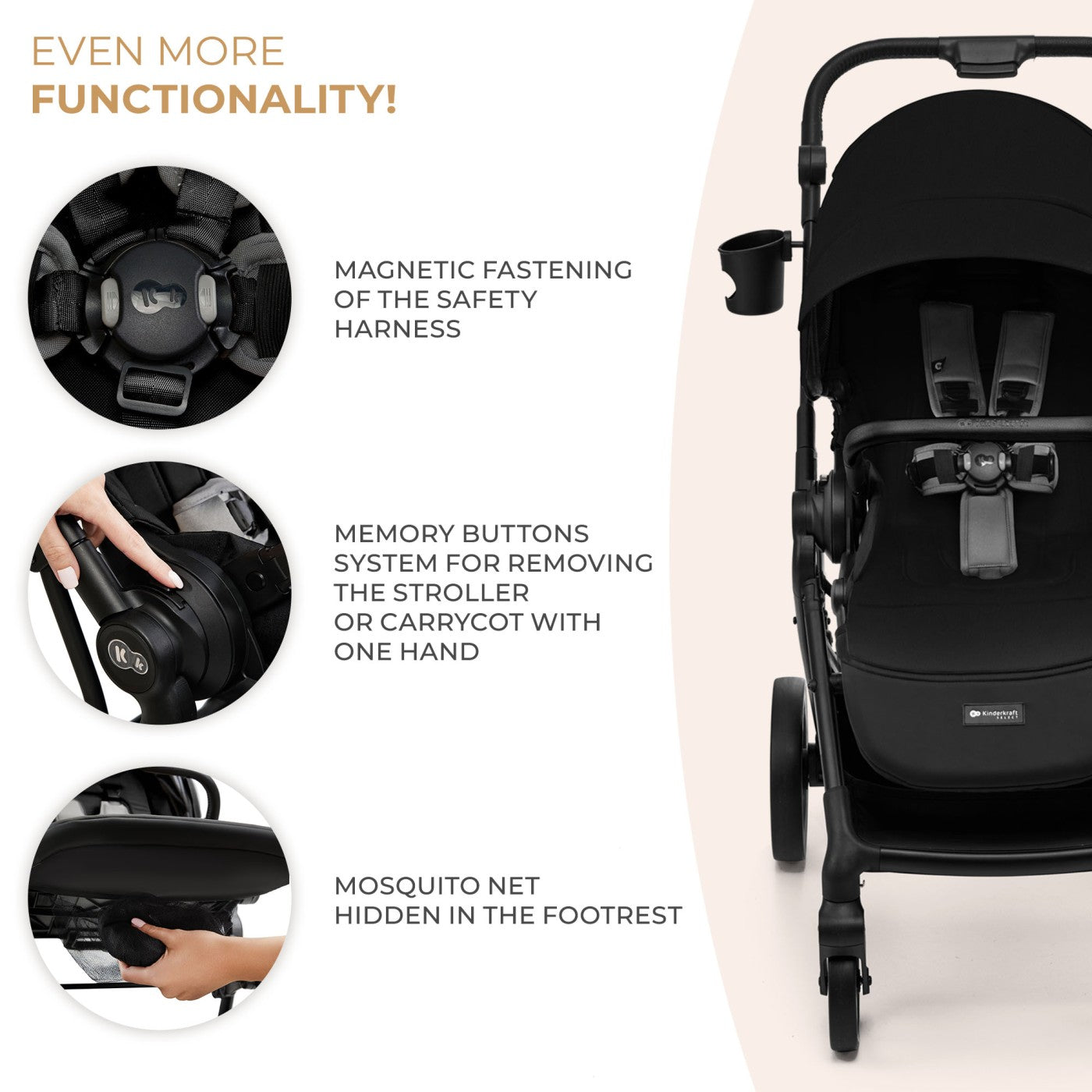 CARUCIOR KINDERKRAFT YOXI 3IN1 (MINK PRO) PURE BLACK - Imagine 26
