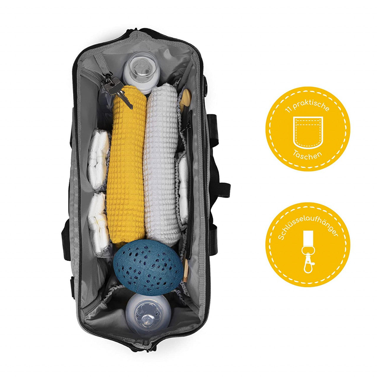 Geanta multifunctionala pentru parinti Skiddou Inger, - Gri