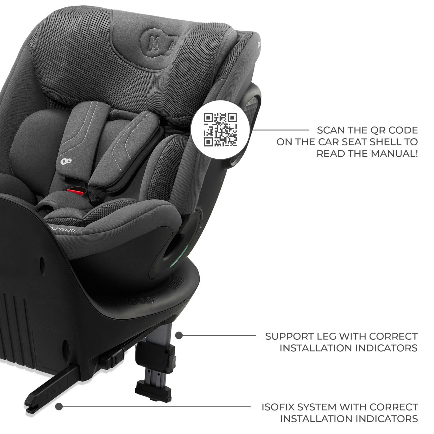 SCAUN AUTO KINDERKRAFT XRIDER 2 I-SIZE 40-150 CM GREY - Imagine 28