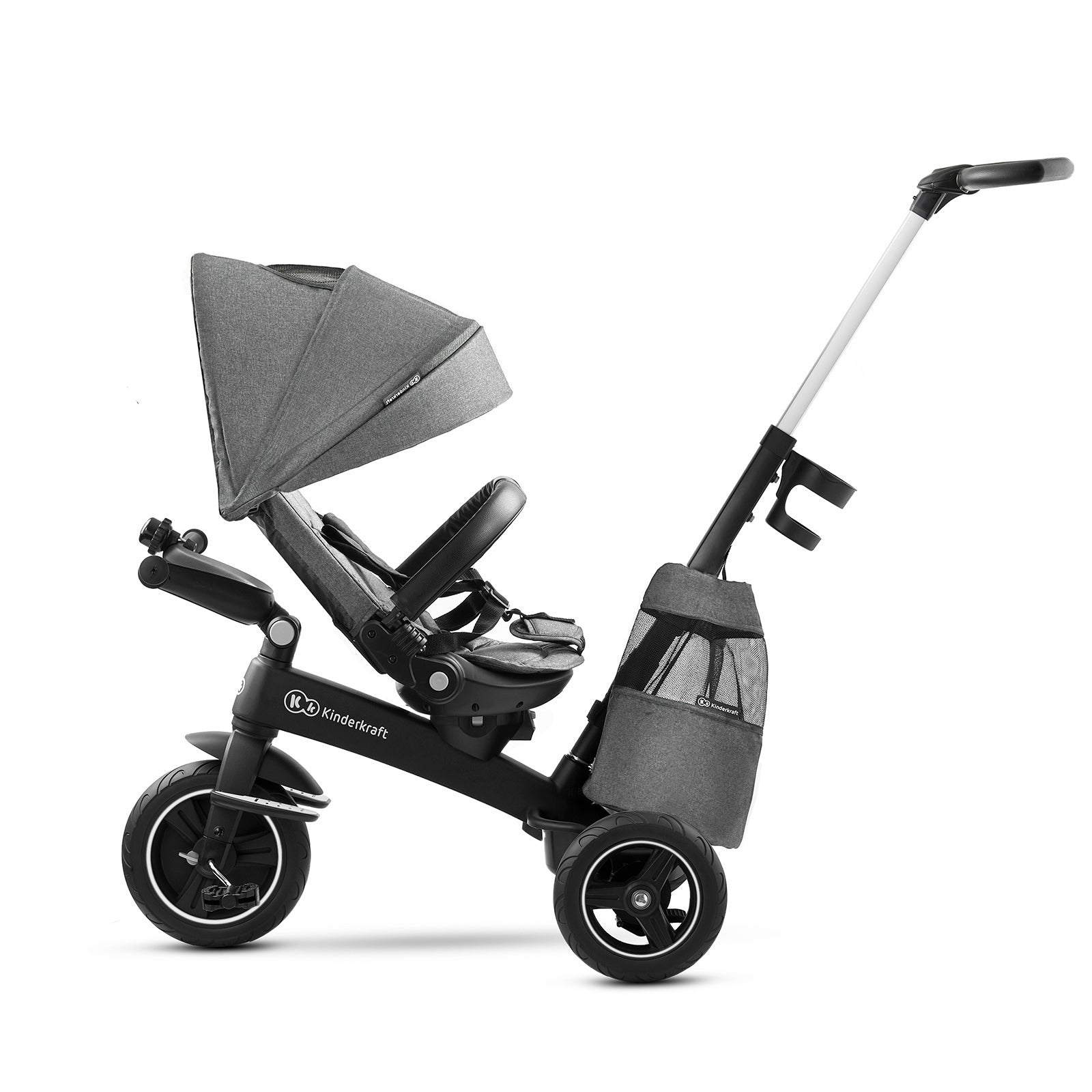 TRICICLETA KINDERKRAFT EASYTWIST, PLATINUM GREY - Imagine 29