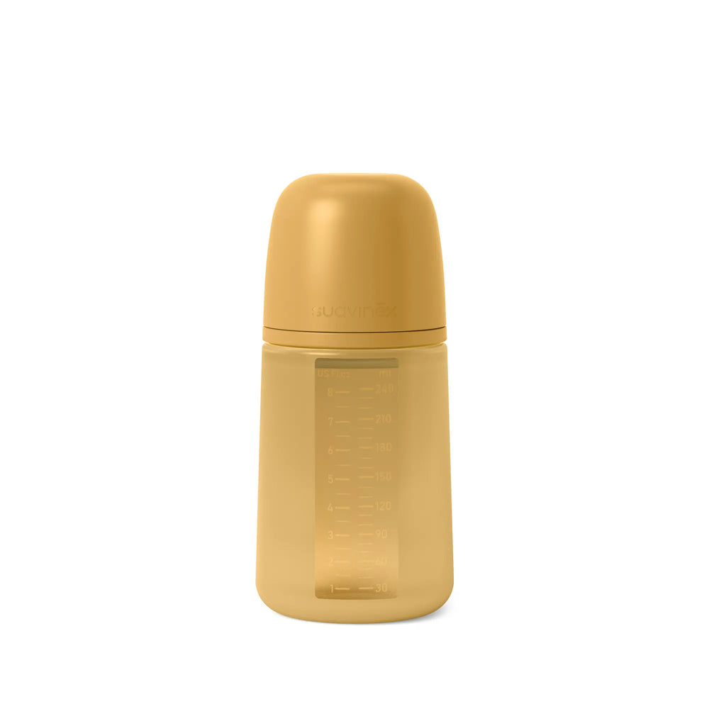 Biberon din silicon SX Pro 240ml, debit mediu - galben muștar | Colour Essence [ps:5cf9044c-3f73-4666-9305-f64dcc8d2f56]