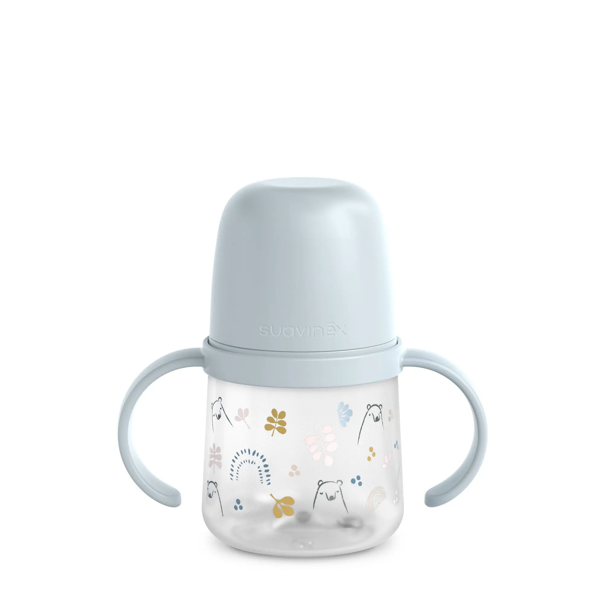Prima cană a bebelușului - Cană de antrenament cu cioc din silicon, 150 ml - albastu | BEARS [ps:38f9892f-ccbb-4b08-aeb7-e48e34cb3a9c]