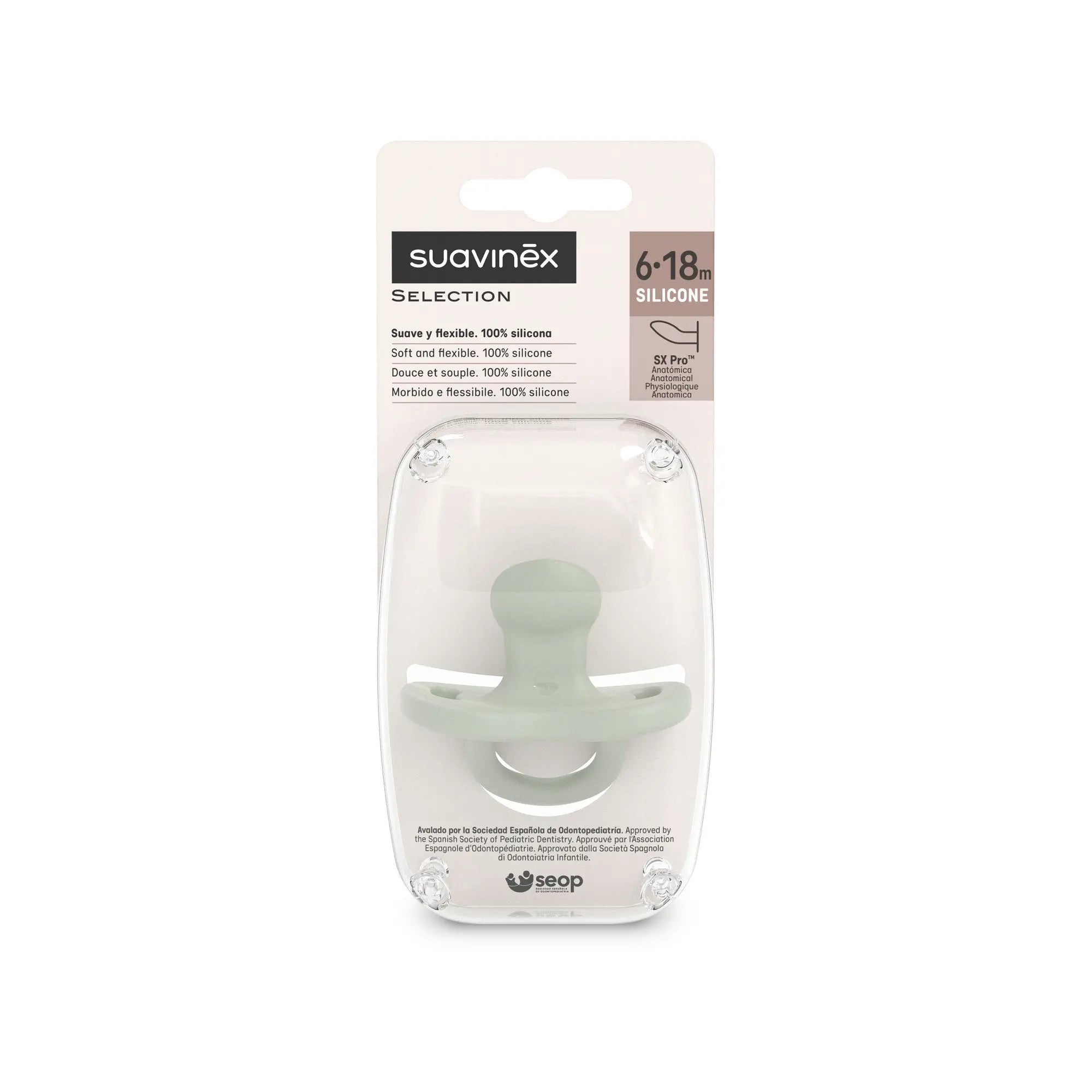 Suzetă anatomică SX Pro 6–18 m – verde | Colour Essence [ps:8f264888-cf26-4892-9c16-34e5e7d18a35]