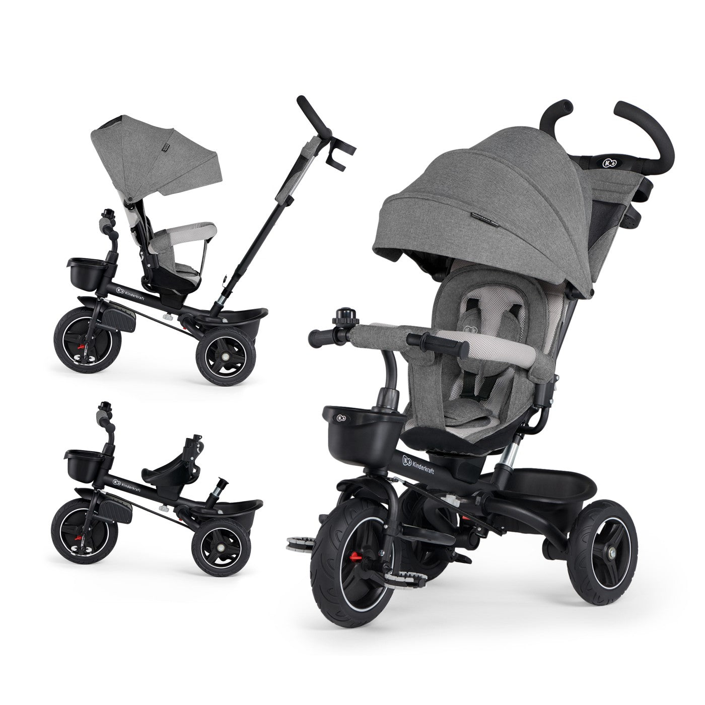 TRICICLETA KINDERKRAFT SPINSTEP, GREY - Imagine 31