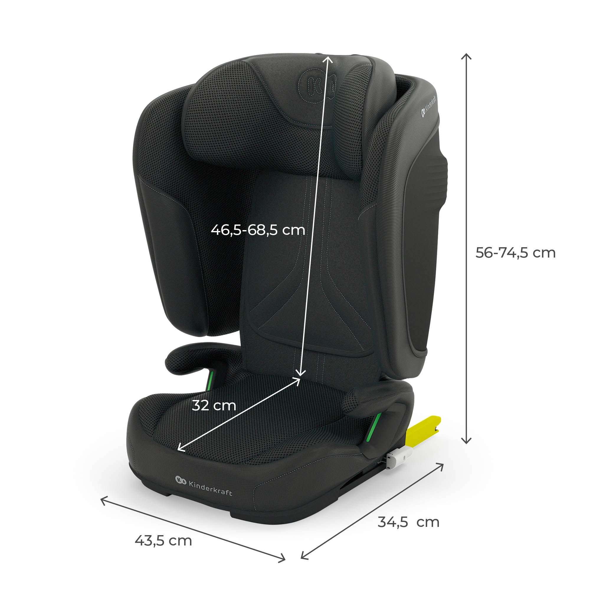 SCAUN AUTO KINDERKRAFT UNITY2 100-150 CM, BLACK - Imagine 31
