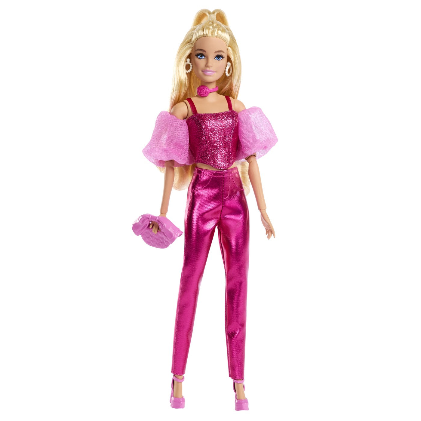 BARBIE DELUXE STYLE PAPUSA BARBIE CU SALOPETA ROZ SI PAR - Imagine 32