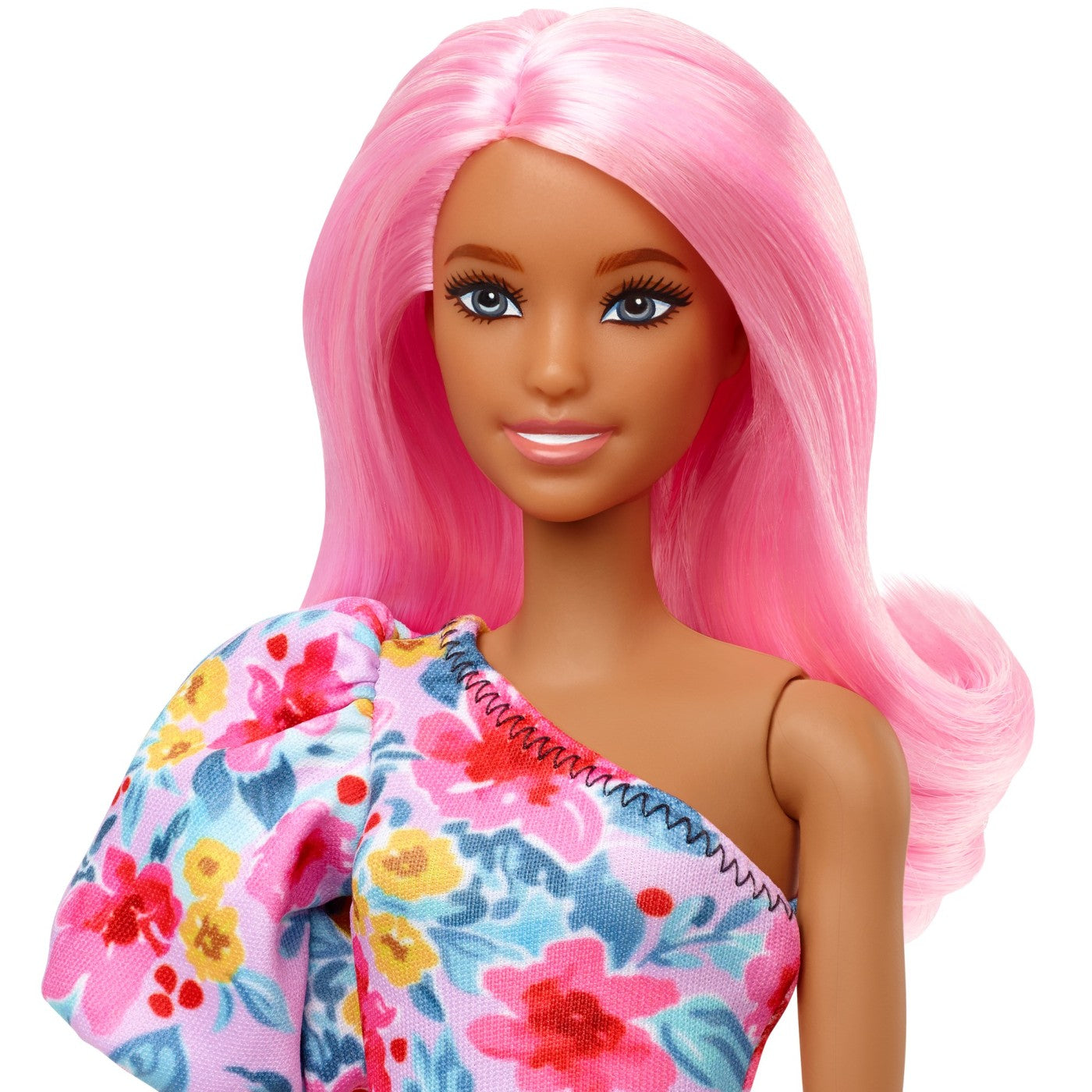 PAPUSA BARBIE FASHIONISTA SATENA CU ROCHIE ROZ CU BULINE - Imagine 32