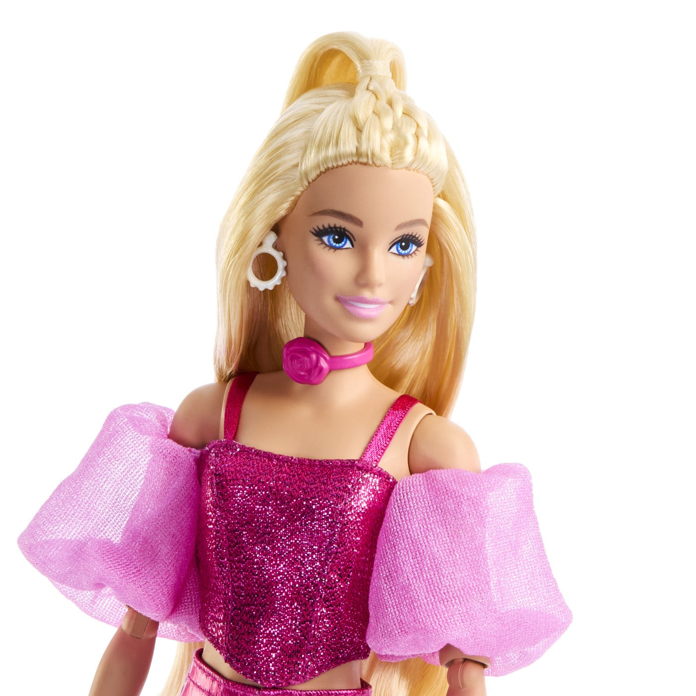 BARBIE DELUXE STYLE PAPUSA BARBIE CU SALOPETA ROZ SI PAR - Imagine 33