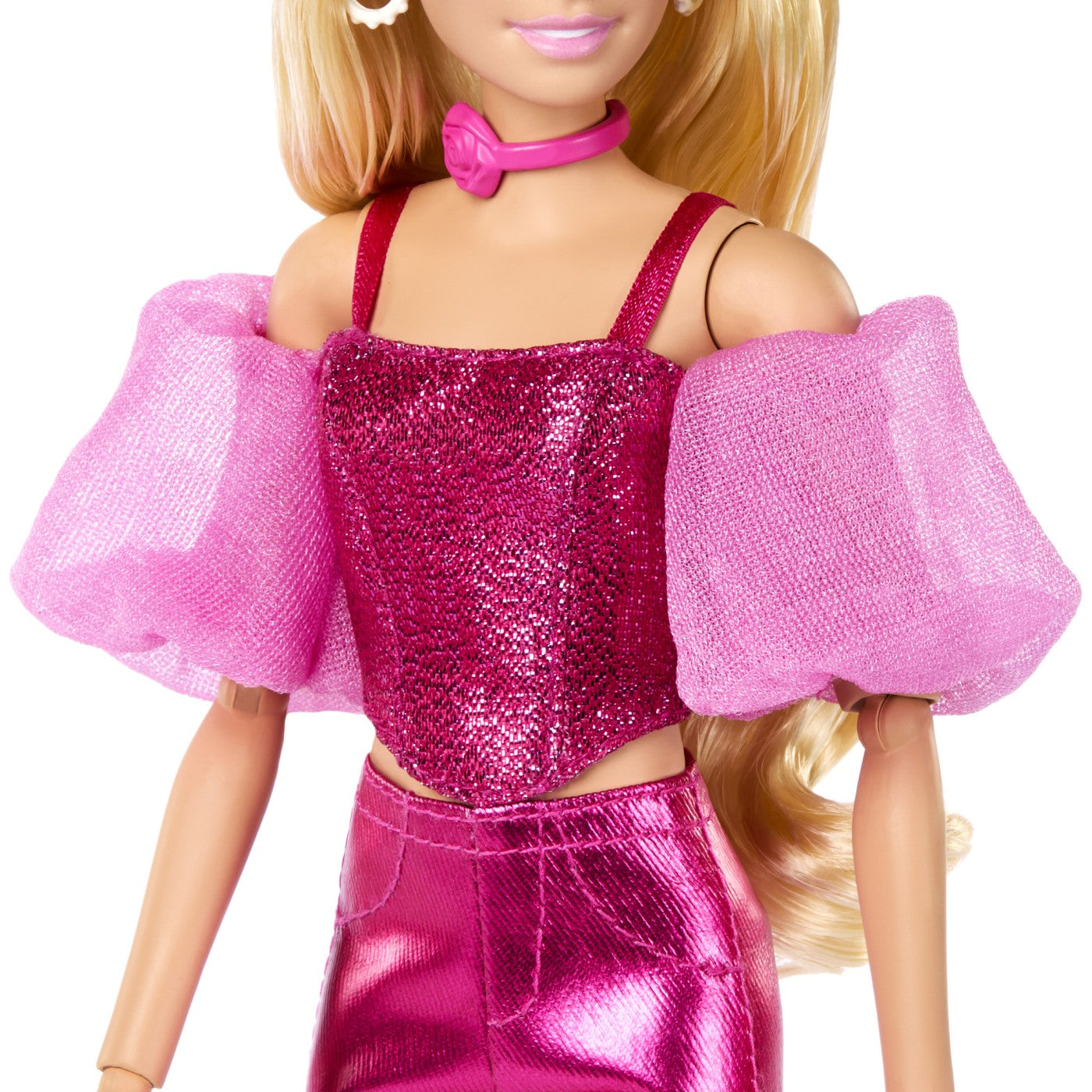 BARBIE DELUXE STYLE PAPUSA BARBIE CU SALOPETA ROZ SI PAR - Imagine 36