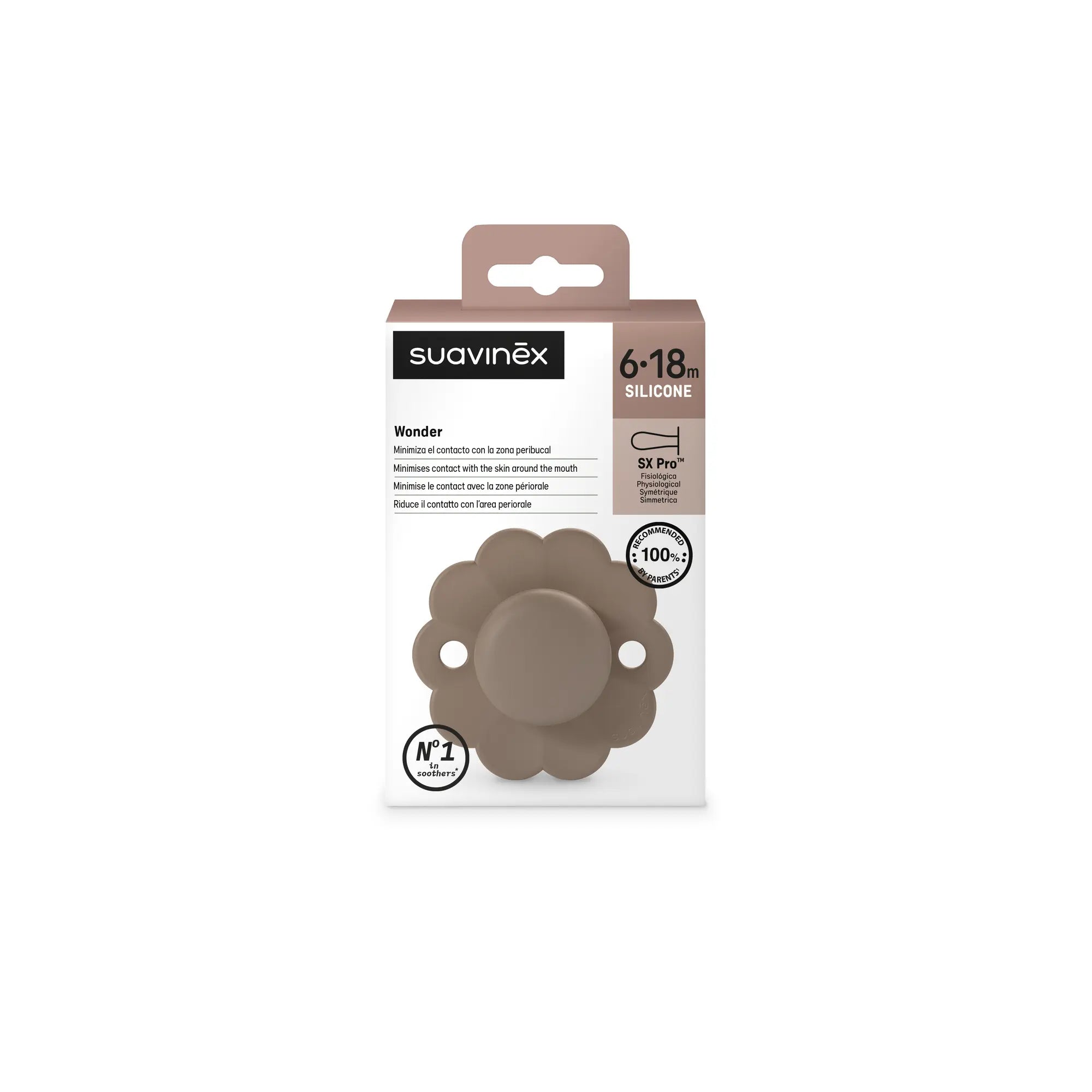 Suzeta fiziologică SX Pro 6–18 luni – Raw Umber | Wonder [ps:e7041e36-edd8-44a2-b757-67d880bb2774]