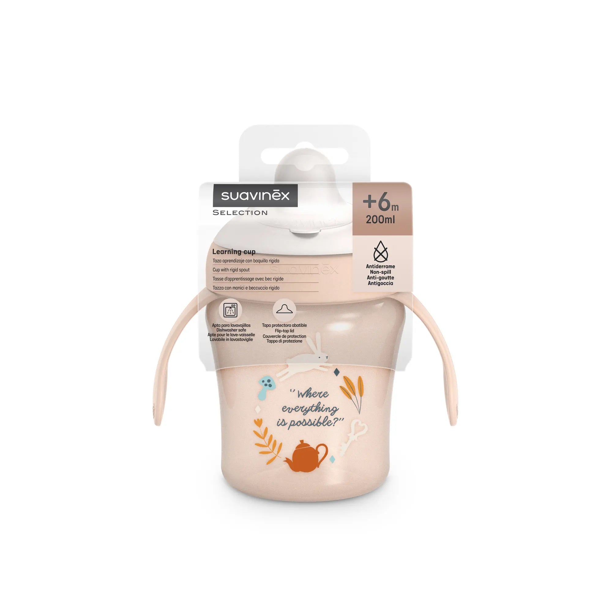 Cana de învățare anti-scurgere 200 ml - roz | Wonderland [ps:b1743743-4628-4c14-8b67-72af66e7fa7d]