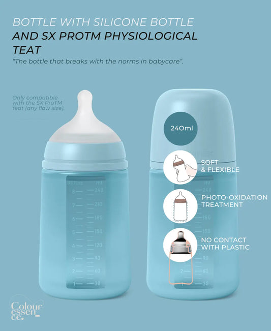 Biberon din silicon SX Pro 240ml, debit mediu - ROSU CĂRĂMIDĂ | Colour Essence [ps:a9be552a-bc1a-445d-a4c9-65fc3a86ae4b]