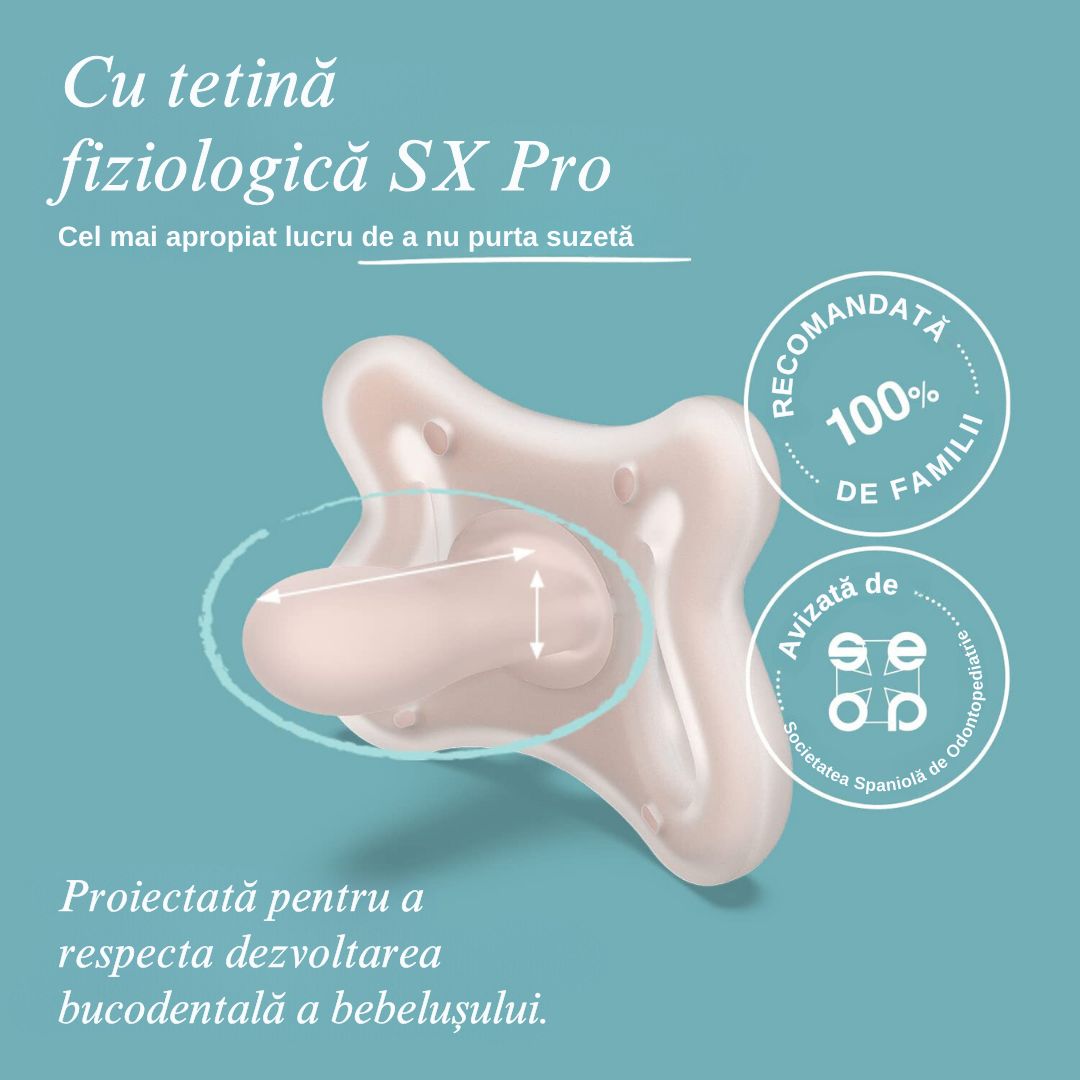 Suzetă fiziologică SX Pro 0-6 luni ZERO ZERO SUAVINEX