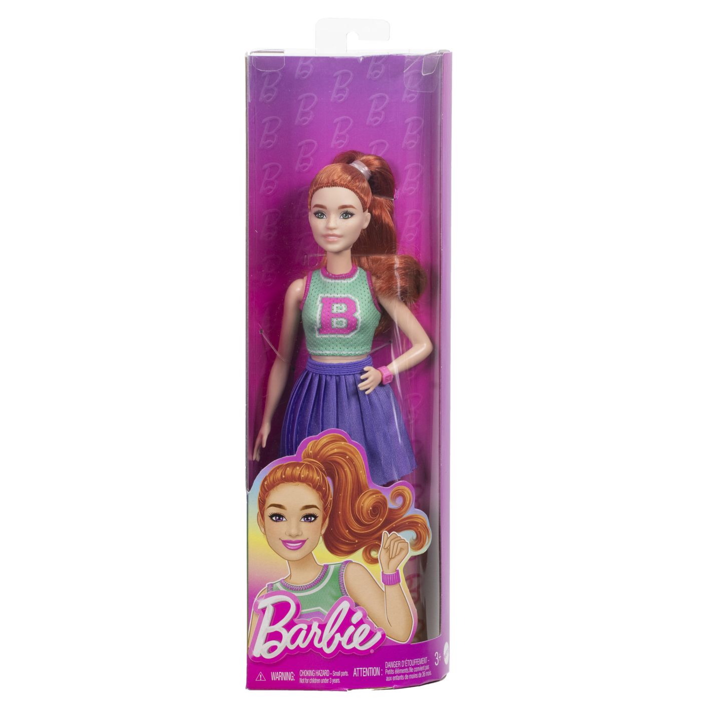 BARBIE FASHIONISTAS PAPUSA BARBIE BRUNETA CU ROCHIE MOV - Imagine 48