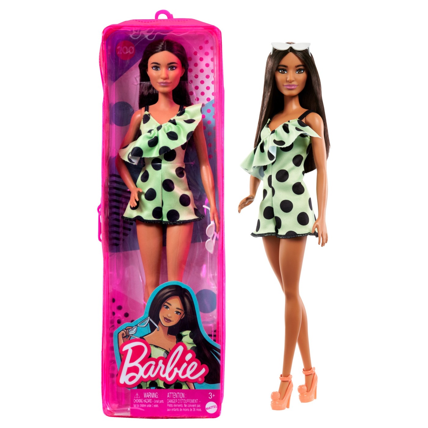 PAPUSA BARBIE FASHIONISTA SATENA CU ROCHIE ROZ CU BULINE - Imagine 51