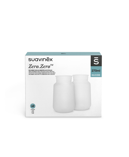SĂCULEȚ ANTICOLICI DIN SILICON 270 ML ZERO ZERO SUAVINEX Infant.ro
