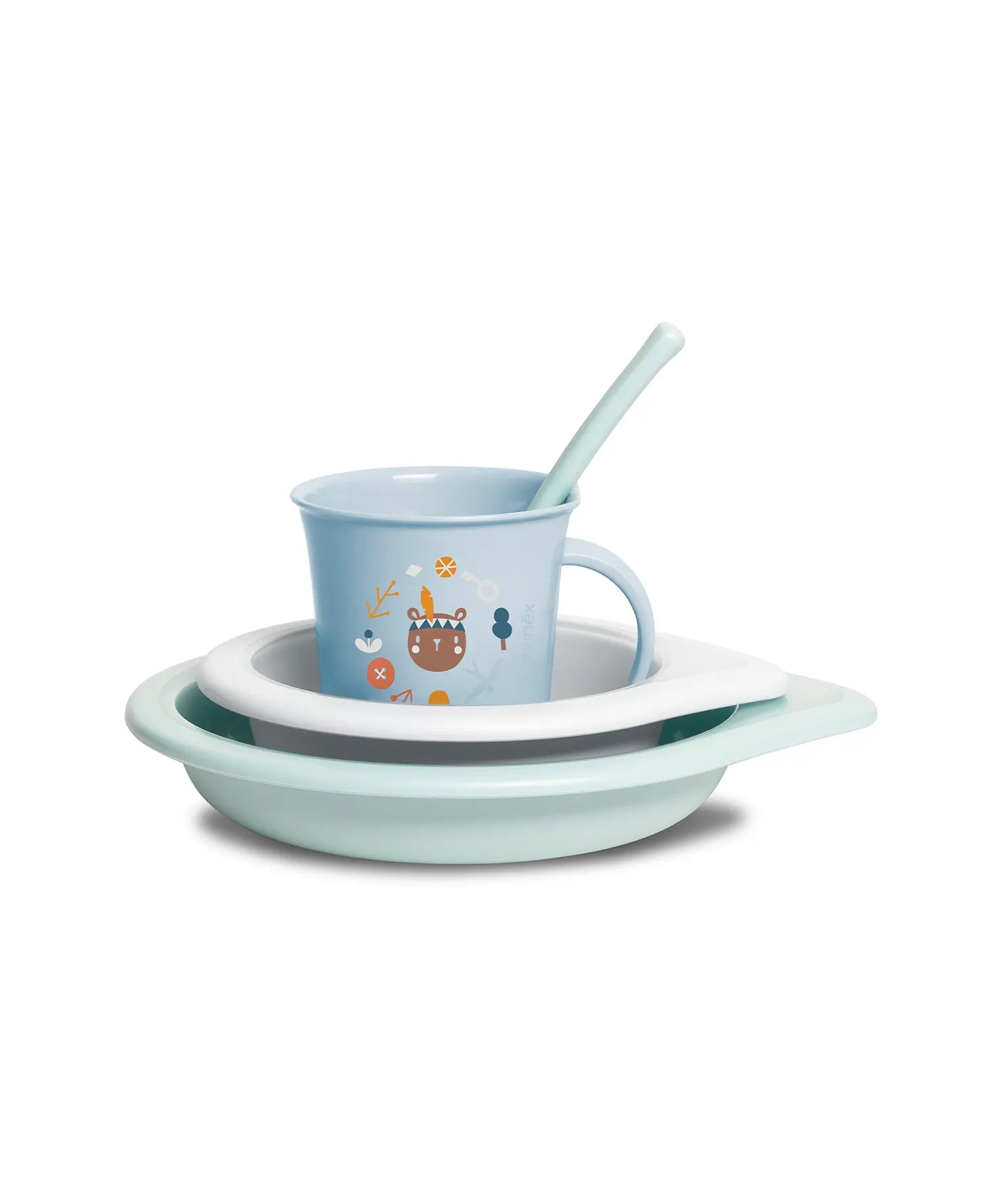 Set de masă pentru bebeluși +6 luni – albastru | Forest [ps:308fb371-053f-450b-87e6-232acc7e409d]