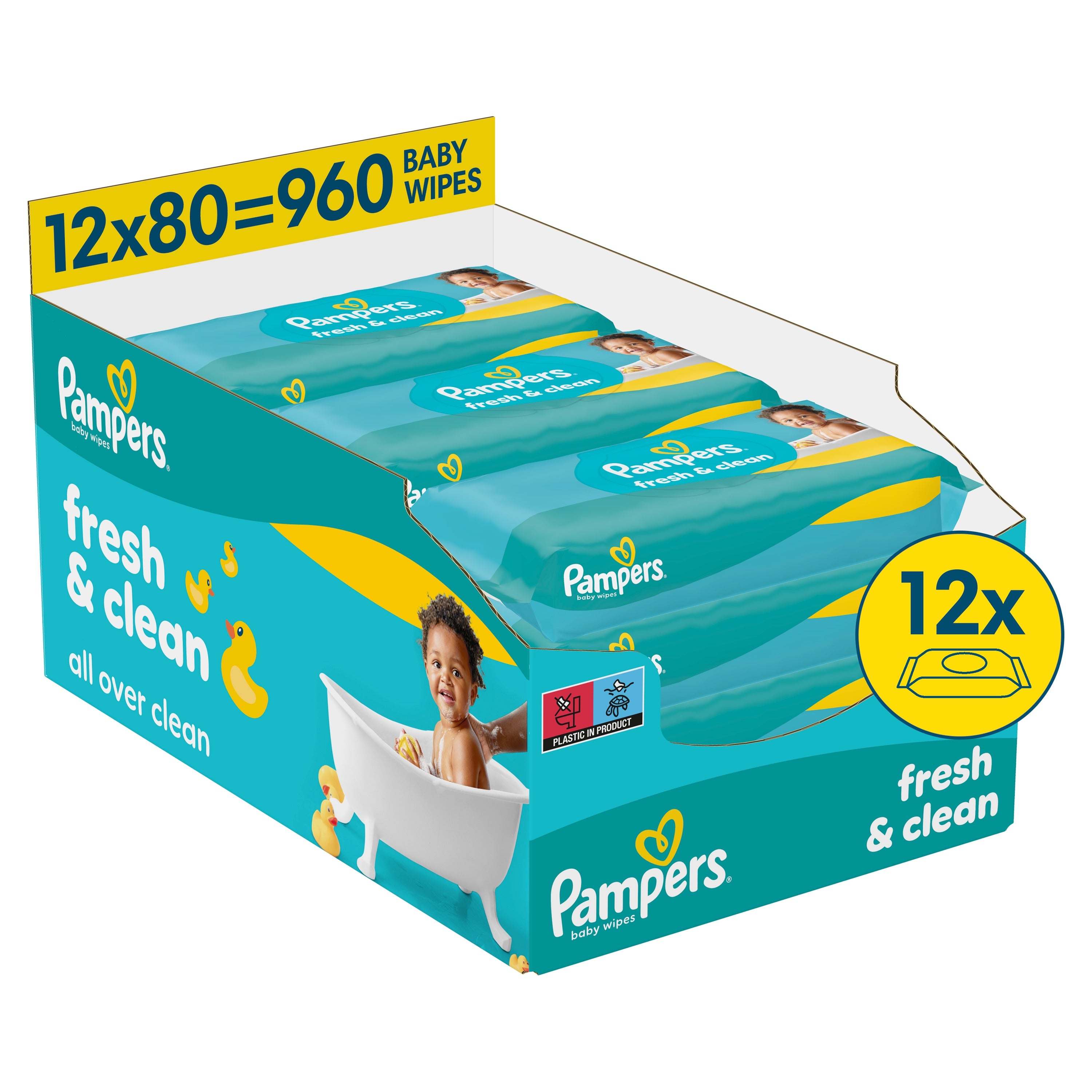 Pampers Fresh Clean servetele umede - 12 pachete / 960 buc [ps:593f497d-f085-4bc5-a645-9c2609211c8b]