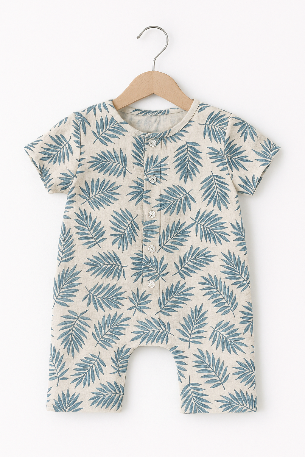 Salopeta Bumbac 100% cu Frunze Tropicale  9-12 luni