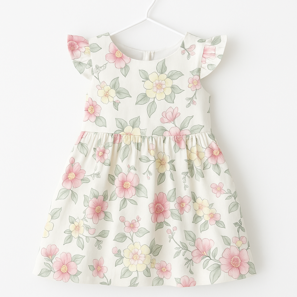 Rochie Bumbac Floral Piccola Speranza Fetite 2-7 ani INFANT.RO