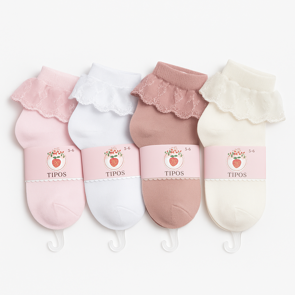 Set Sosete Dantela Volanase Fetite 0-12 ani mix culori