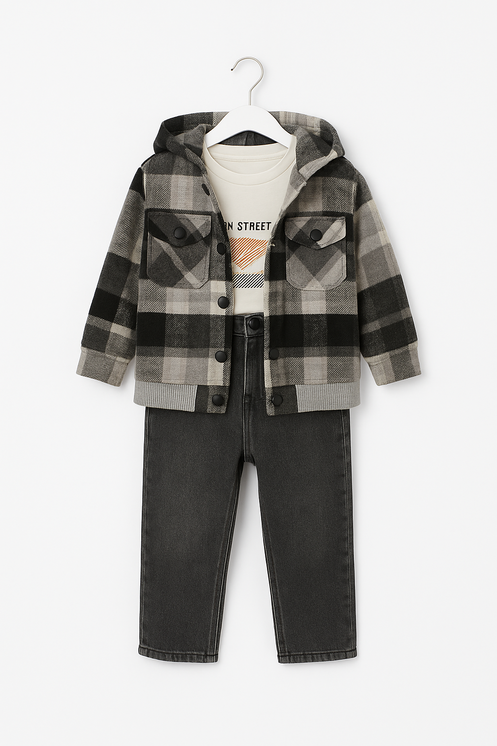 Set 3 piese Urban Chic cu jacheta pufoasa Baieti 2-5 ani