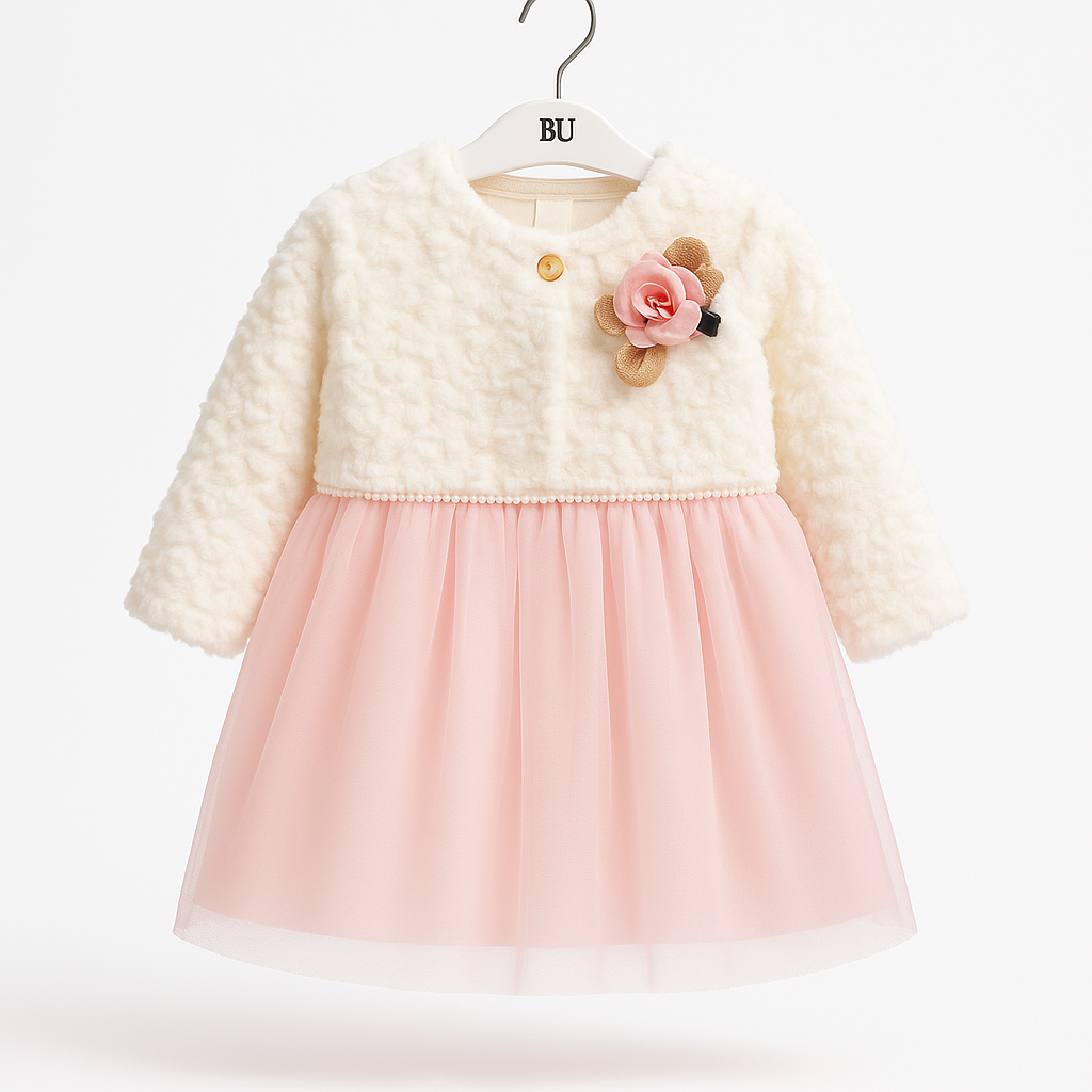 Rochita Eleganta Tulle Bolero Blanita