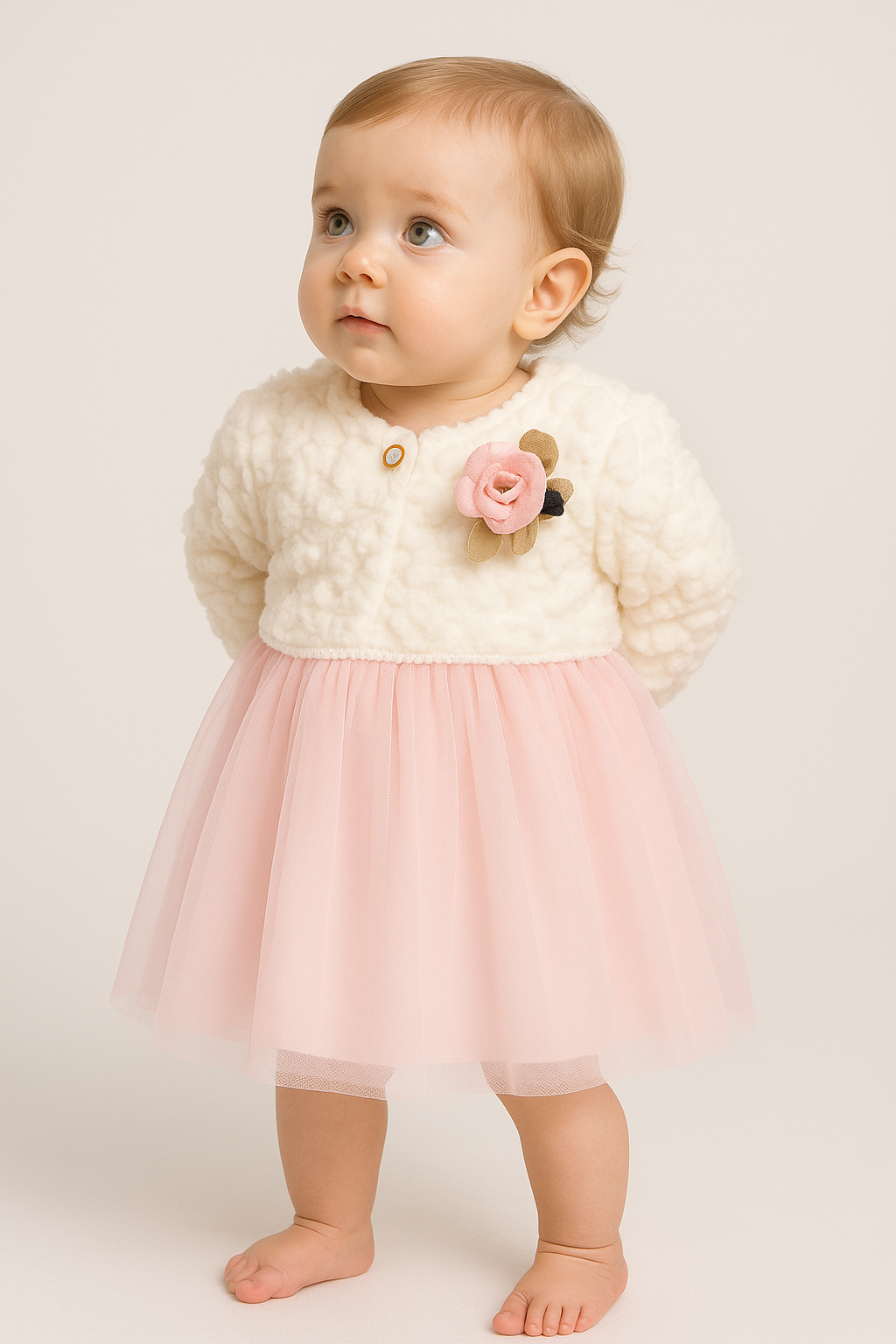 Rochita Eleganta Tulle Bolero Blanita - Imagine 2