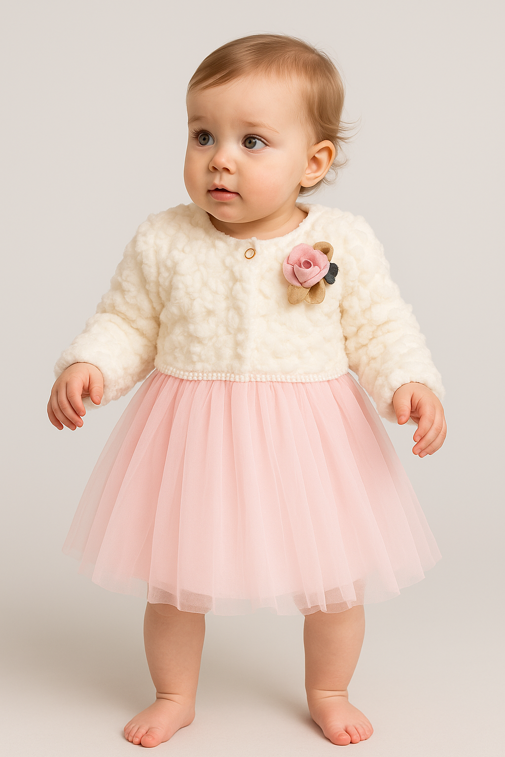 Rochita Eleganta Tulle Bolero Blanita - Imagine 3