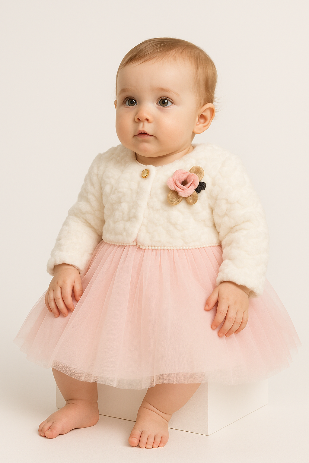 Rochita Eleganta Tulle Bolero Blanita - Imagine 4