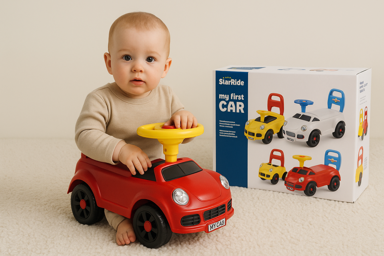 Masinuta Ride-On StarRide Plastic Ergonomic 1-3 ani - Imagine 2